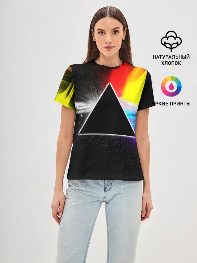 Женская базовая футболка с принтом «Rainbow»