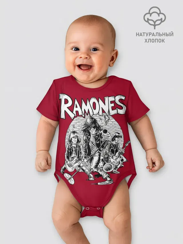 Детское боди с принтом «Ramones — BW Ramones»