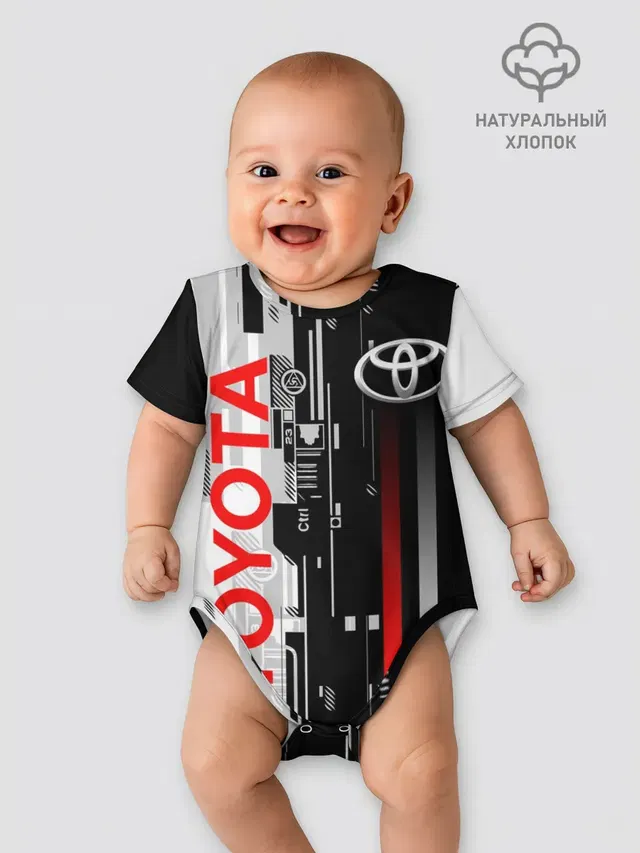 Детское боди с принтом «Тойота — TOYOTA SORT — TOYOTA TECHNO»