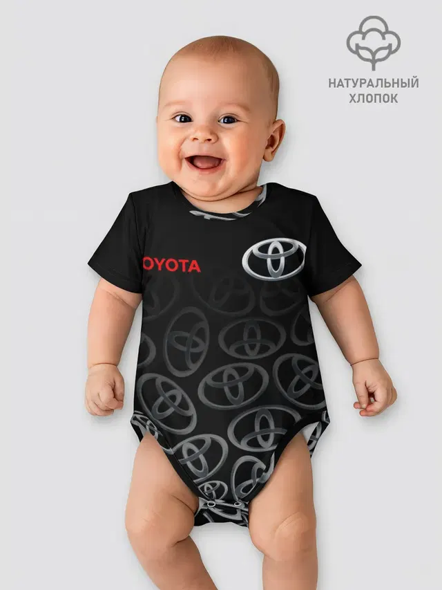 Детское боди с принтом «Тойота — TOYOTA SPORT — LOGOBOMBING»