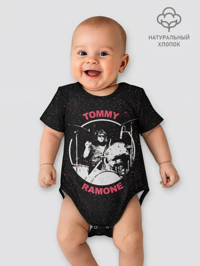 Детское боди с принтом «Ramones — Tommy Ramone»