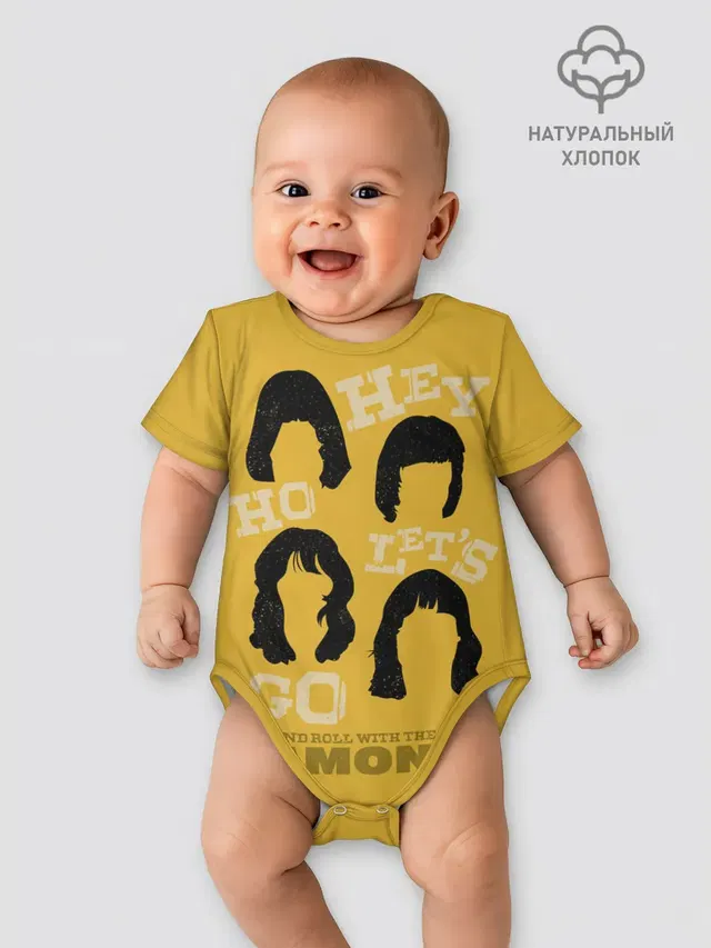 Детское боди с принтом «Ramones — Hey Ho Lets Gog»