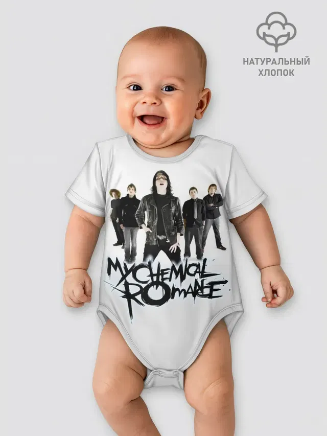 Детское боди с принтом «My Chemical Romance — Участники группы My Chemical Romance»