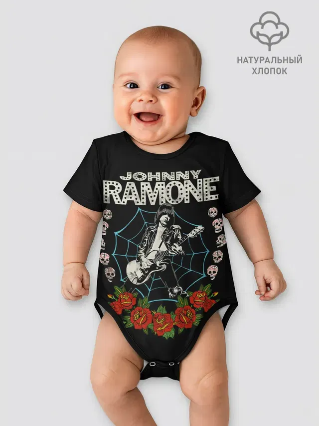 Детское боди с принтом «Ramones — Джонни в деле»