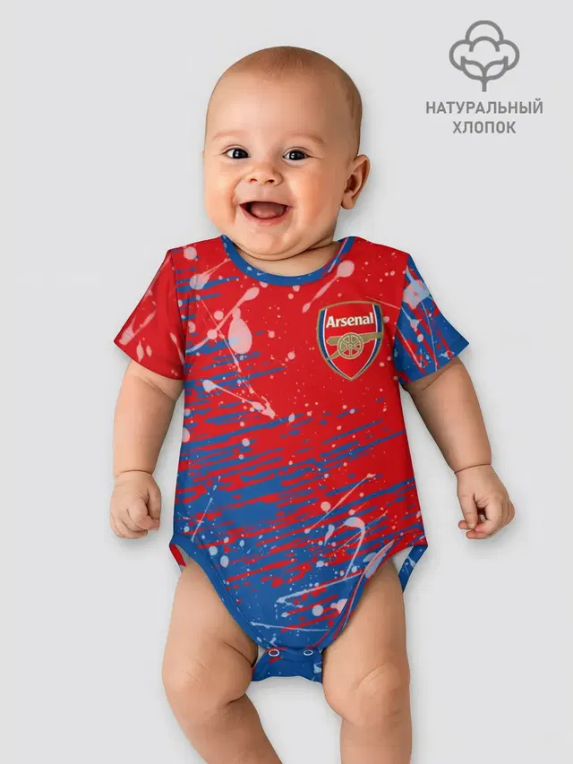 Детское боди с принтом «Арсенал — Arsenal: Фирменные цвета.»