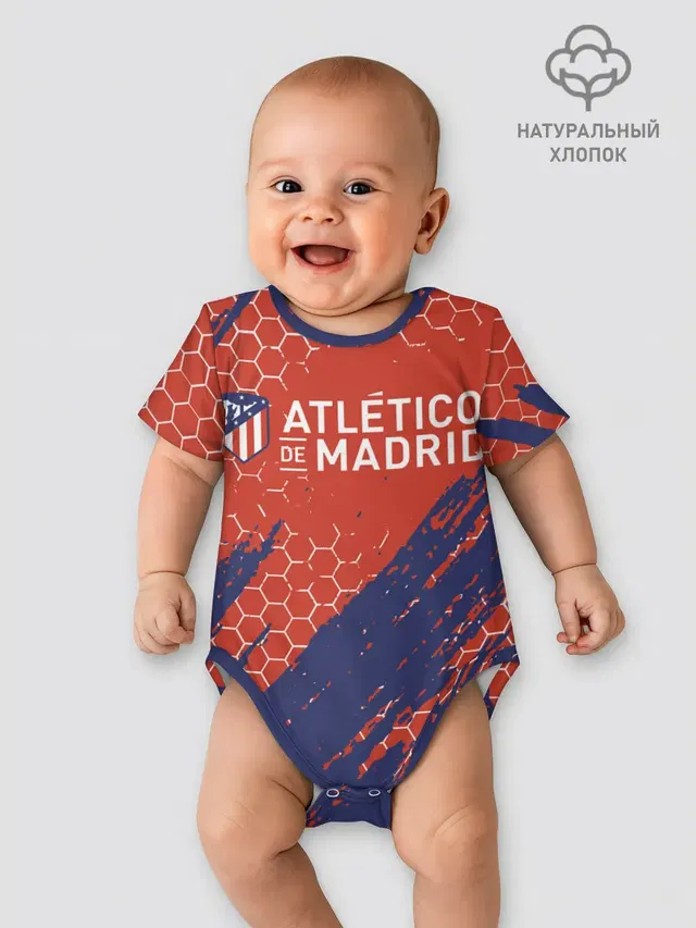 Детское боди с принтом «Atletico Madrid — Atletico Madrid: Football Club.»