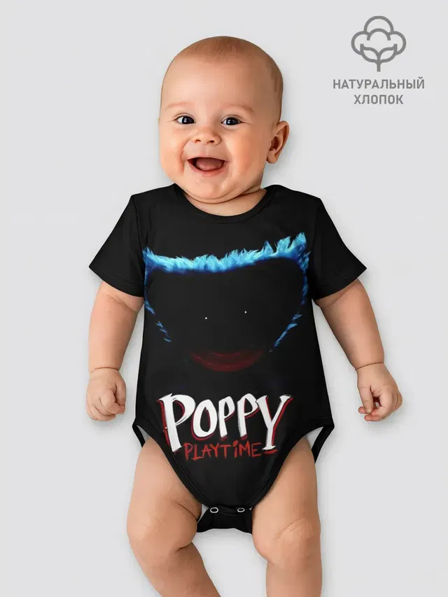 Детское боди с принтом «Poppy Playtime — Huggy Wuggy»