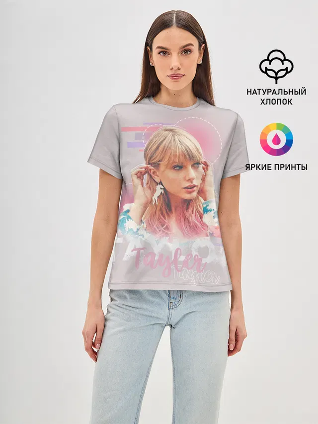 Женская базовая футболка с принтом «Taylor Swift»
