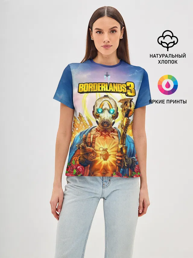 Женская базовая футболка с принтом «Разные игры — BORDERLANDS 3»