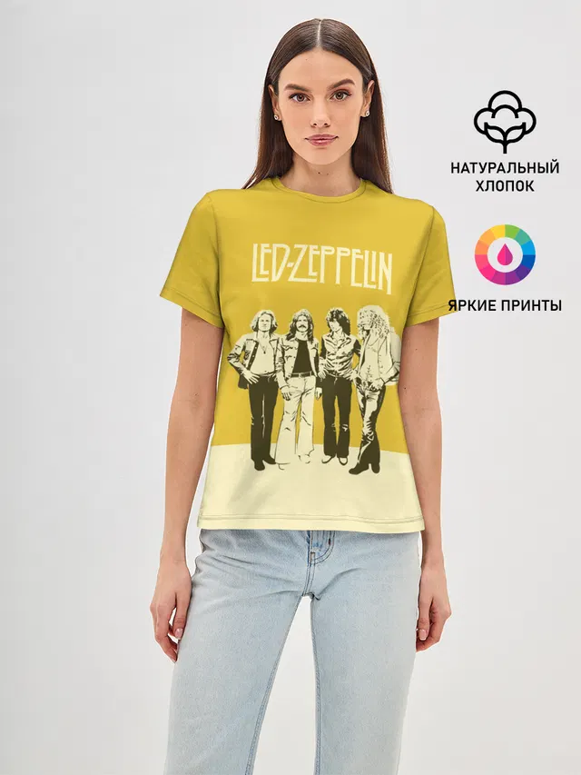 Женская базовая футболка с принтом «Led Zeppelin»