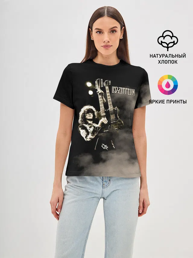 Женская базовая футболка с принтом «Jimmy Page»