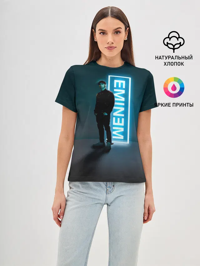 Женская базовая футболка с принтом «Eminem»