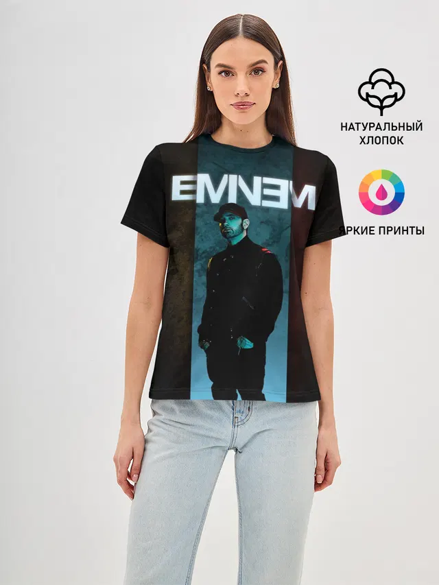 Женская базовая футболка с принтом «Eminem»