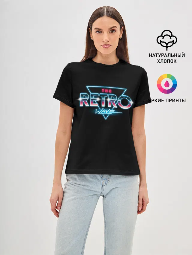 Женская базовая футболка с принтом «The Retro Wave»