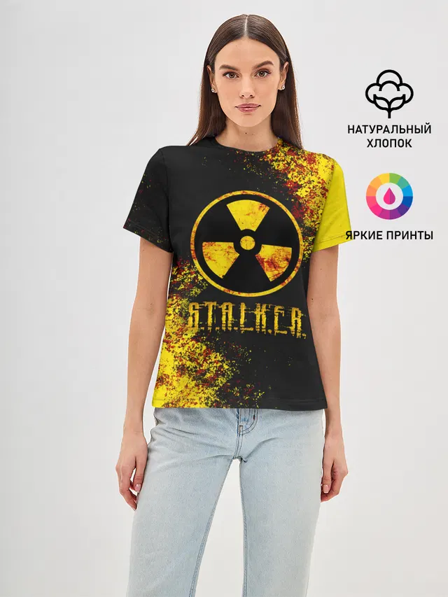 Женская базовая футболка с принтом «Stalker»