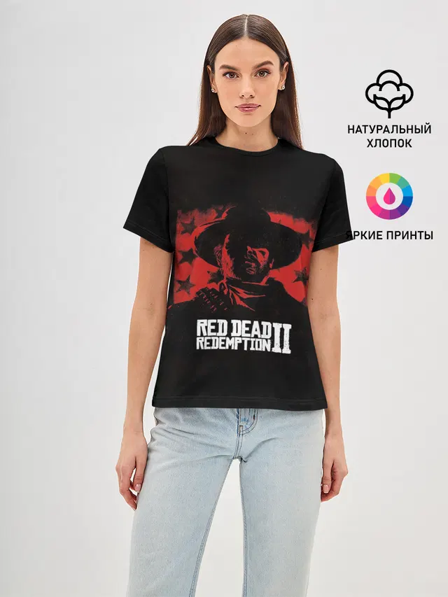 Женская базовая футболка с принтом «Red Dead Redemption»