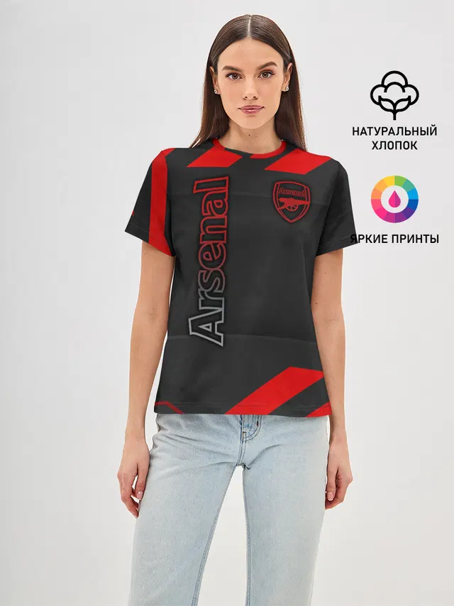 Женская базовая футболка с принтом «Арсенал — Arsenal F.C.»