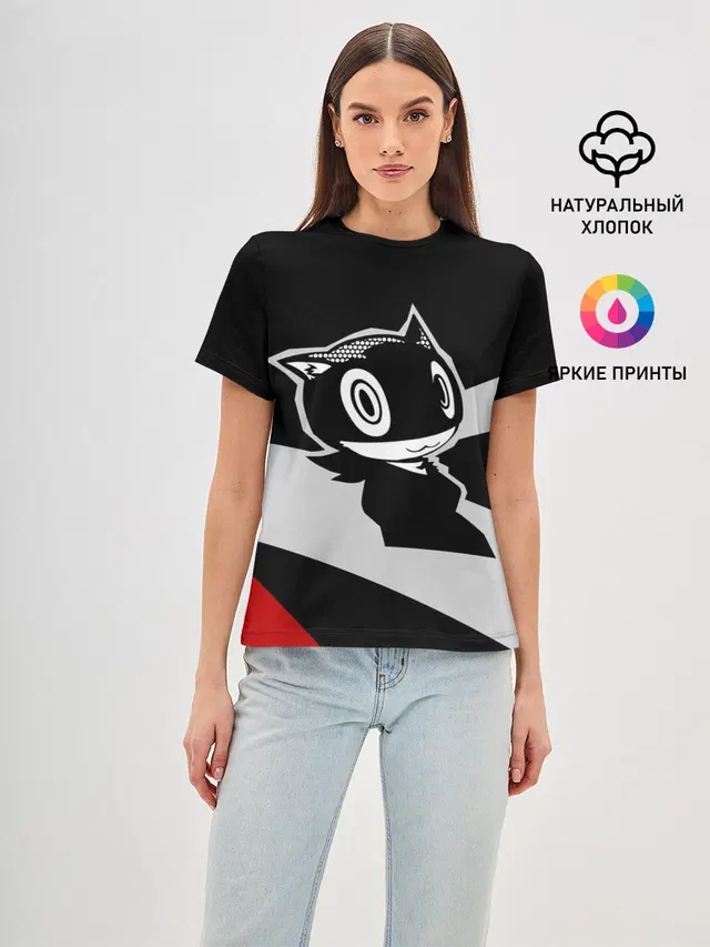 Женская базовая футболка с принтом «Persona 5 — Morgana»