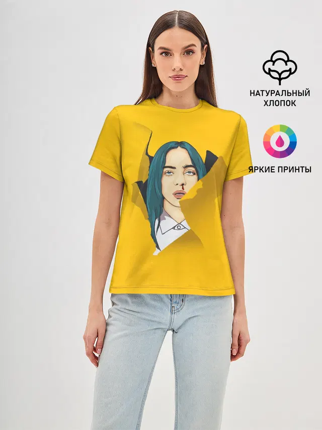 Женская базовая футболка с принтом «Billie Eilish»