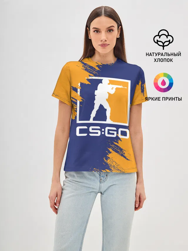 Женская базовая футболка с принтом «Counter-Strike — CS:GO»