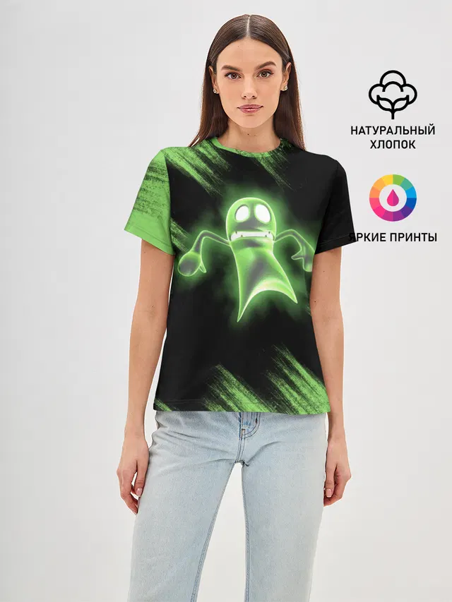 Женская базовая футболка с принтом «Ghost — Luigis Mansion»
