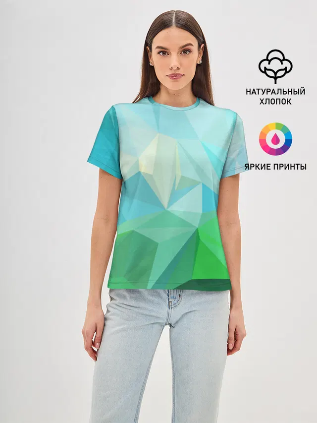 Женская базовая футболка с принтом «Geometry»
