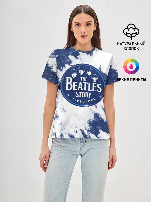 Женская базовая футболка с принтом «The Beatles Story»
