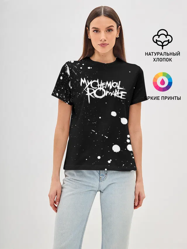 Женская базовая футболка с принтом «My Chemical Romance»