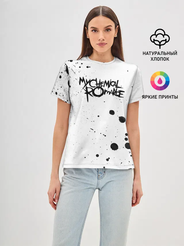 Женская базовая футболка с принтом «My Chemical Romance»