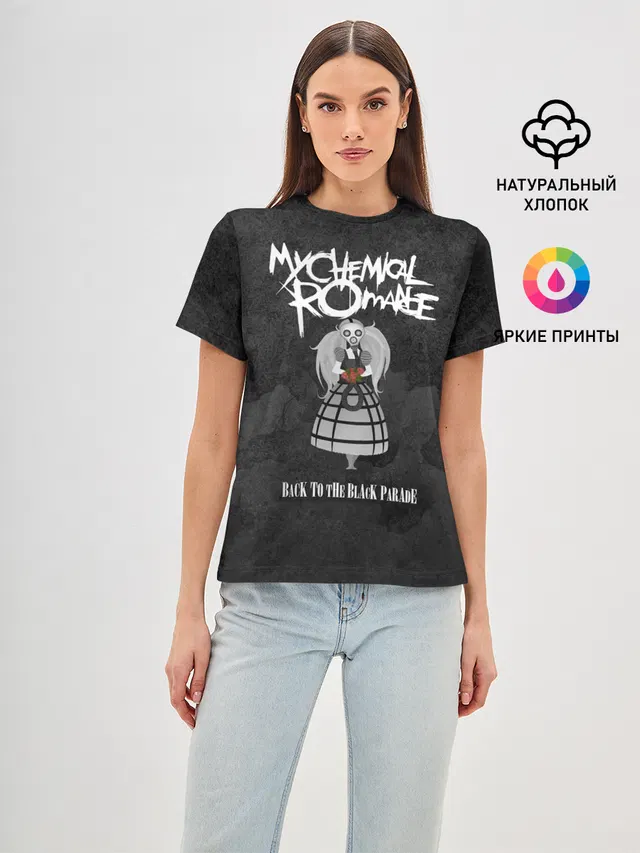 Женская базовая футболка с принтом «My Chemical Romance»
