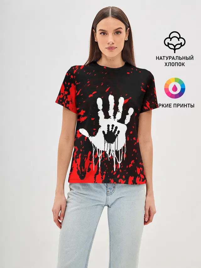 Женская базовая футболка с принтом «Handprint»