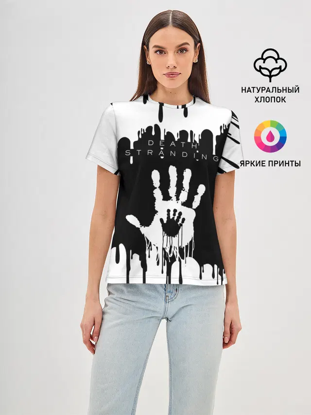 Женская базовая футболка с принтом «handprint»
