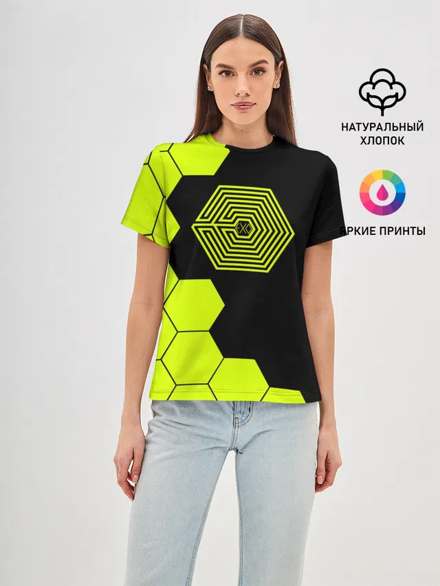 Женская базовая футболка с принтом «Exo»