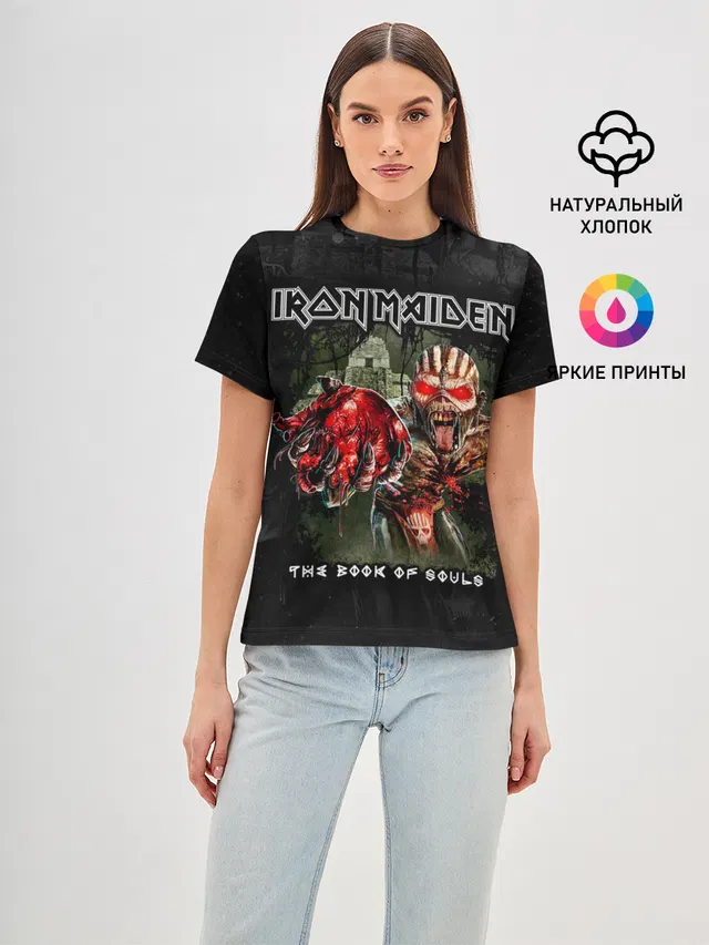 Женская базовая футболка с принтом «Iron Maiden»