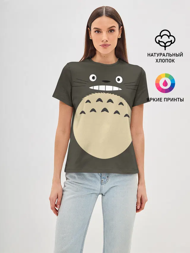 Женская базовая футболка с принтом «Тоторо — Totoro»