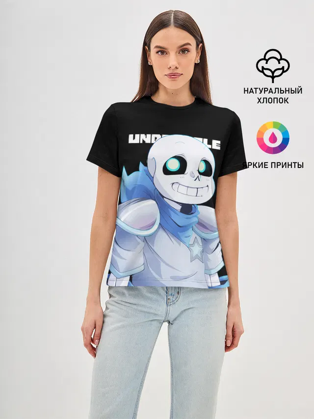 Женская базовая футболка с принтом «Skeleton»