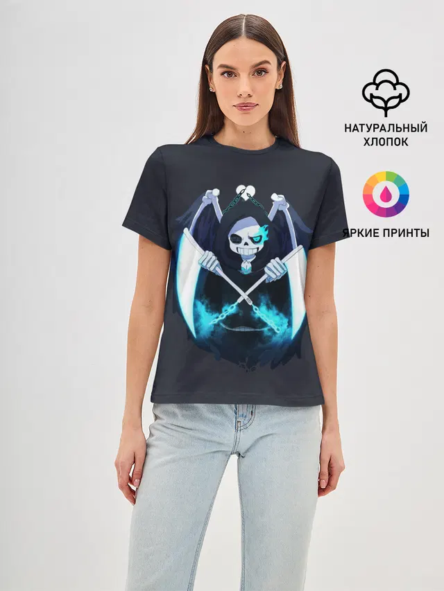 Женская базовая футболка с принтом «Reaper Sans»