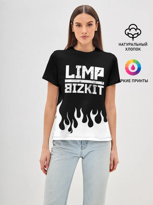 Женская базовая футболка с принтом «Limp Bizkit»