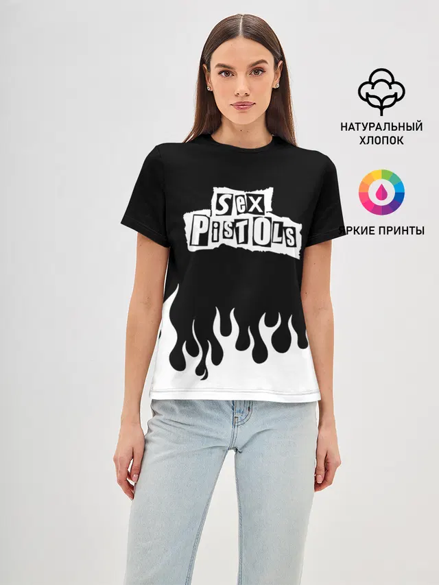 Женская базовая футболка с принтом «Sex Pistols»