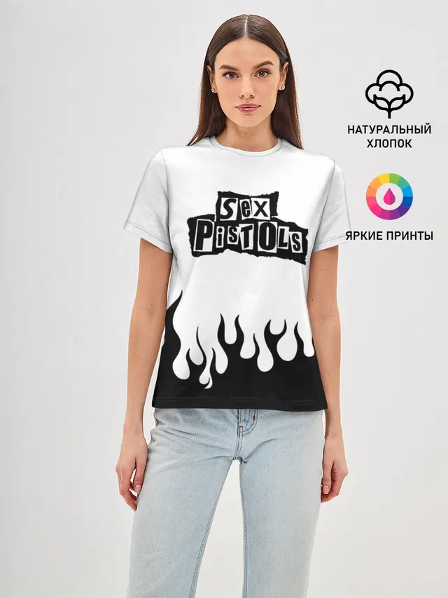 Женская базовая футболка с принтом «Sex Pistols»