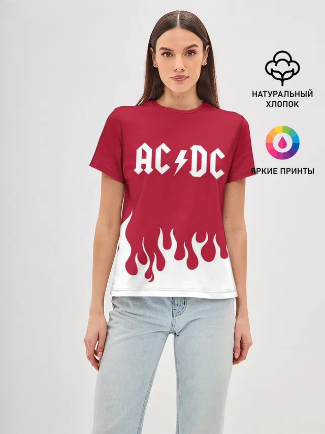 Женская базовая футболка с принтом «AC/DC»