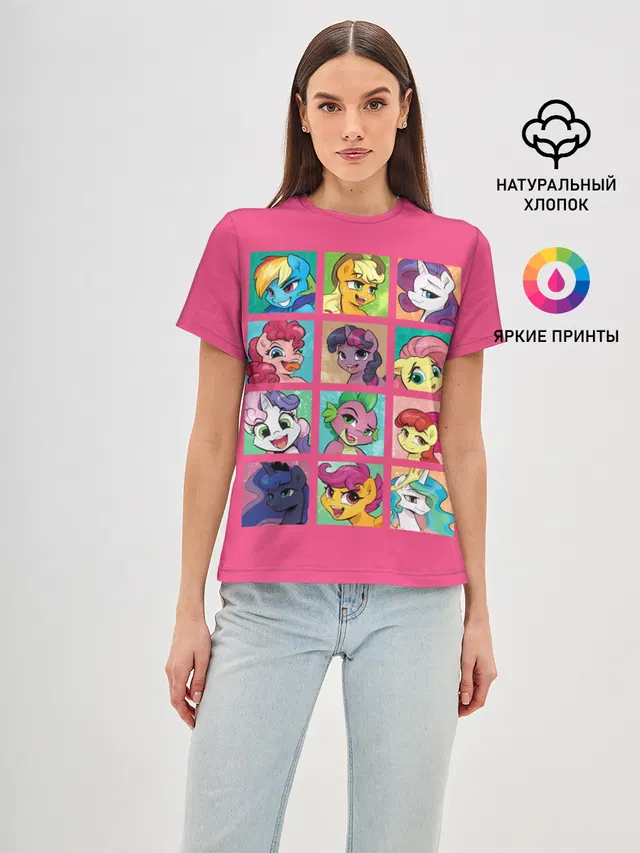 Женская базовая футболка с принтом «My Little Pony»