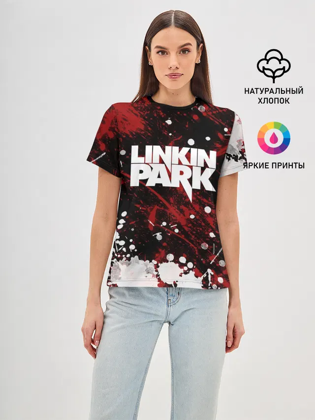Женская базовая футболка с принтом «Linkin Park logo»