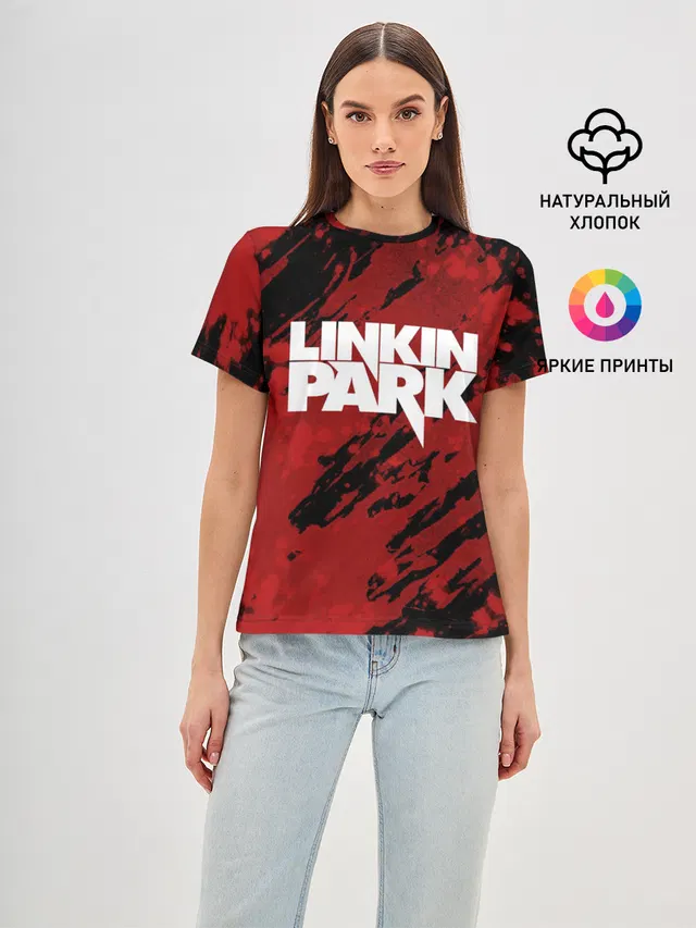 Женская базовая футболка с принтом «Linkin Park»