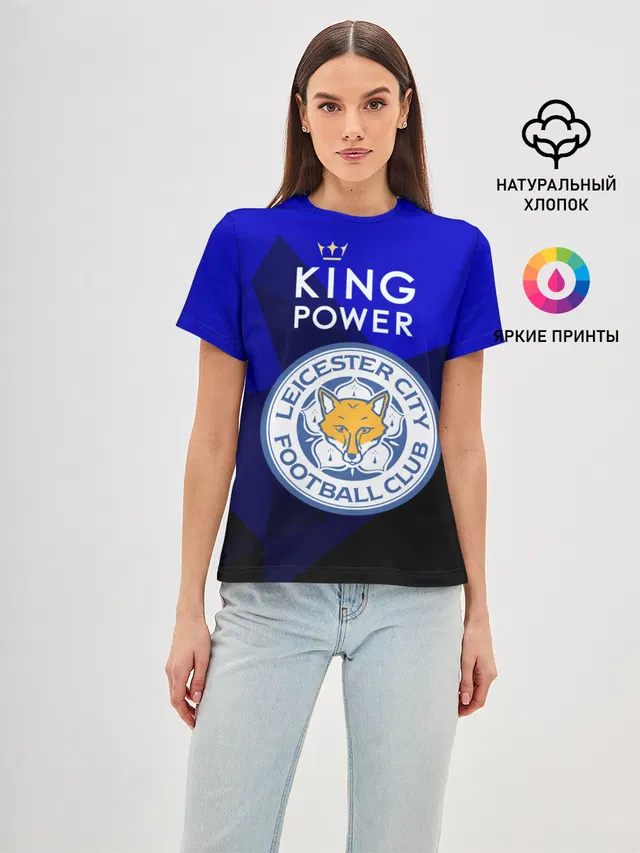 Женская базовая футболка с принтом «Leicester City»