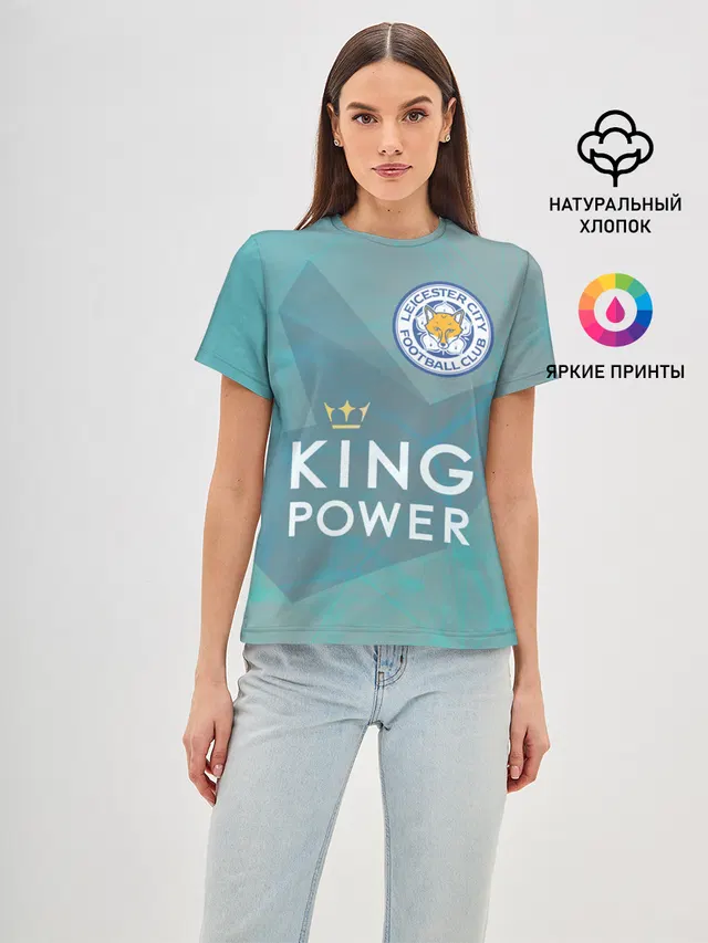 Женская базовая футболка с принтом «Leicester City — Лестер Сити»