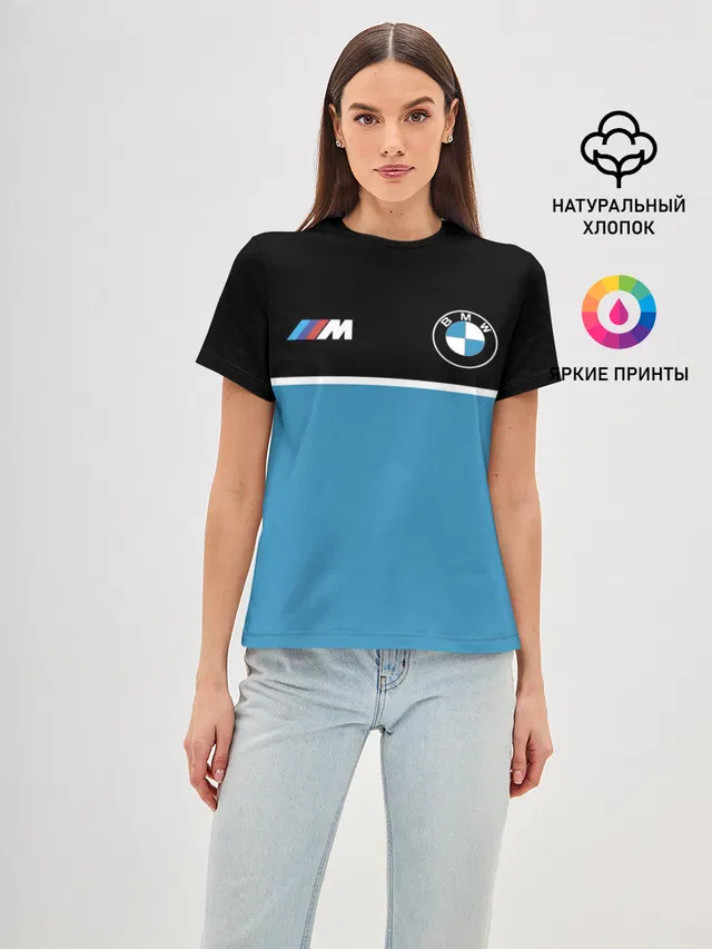 Женская базовая футболка с принтом «BMW»