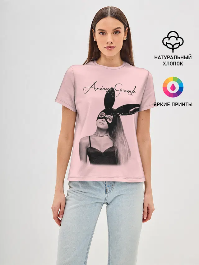 Женская базовая футболка с принтом «Ариана Гранде — Ariana Grande»