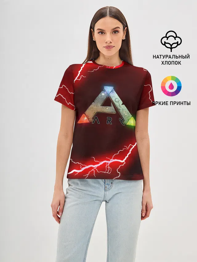 Женская базовая футболка с принтом «Lightning bolts»