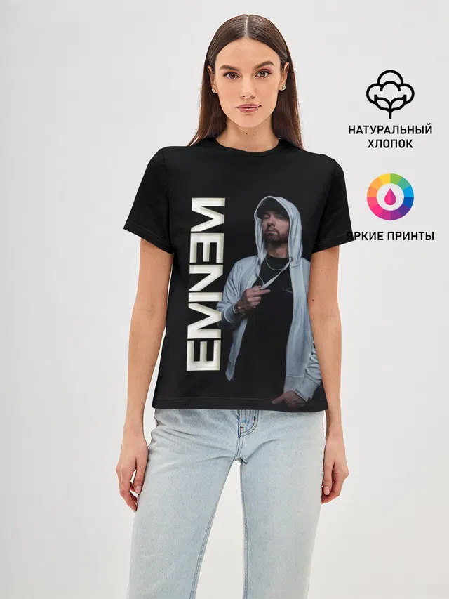 Женская базовая футболка с принтом «Eminem»